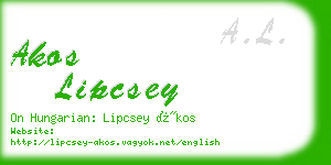 akos lipcsey business card